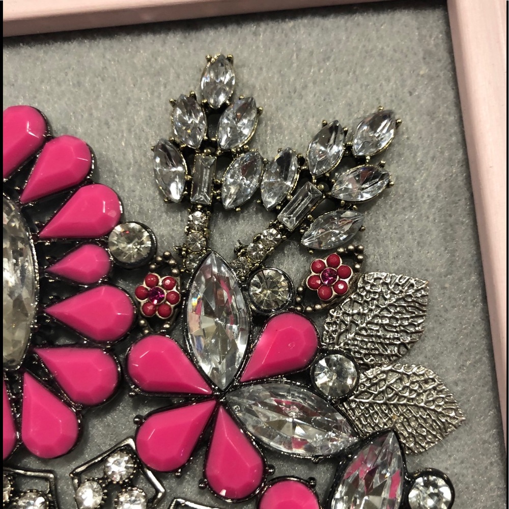 FRAMED JEWELRY ART COLLAGE “PINK PERFECTION” OOAK! - Picture 7 of 10